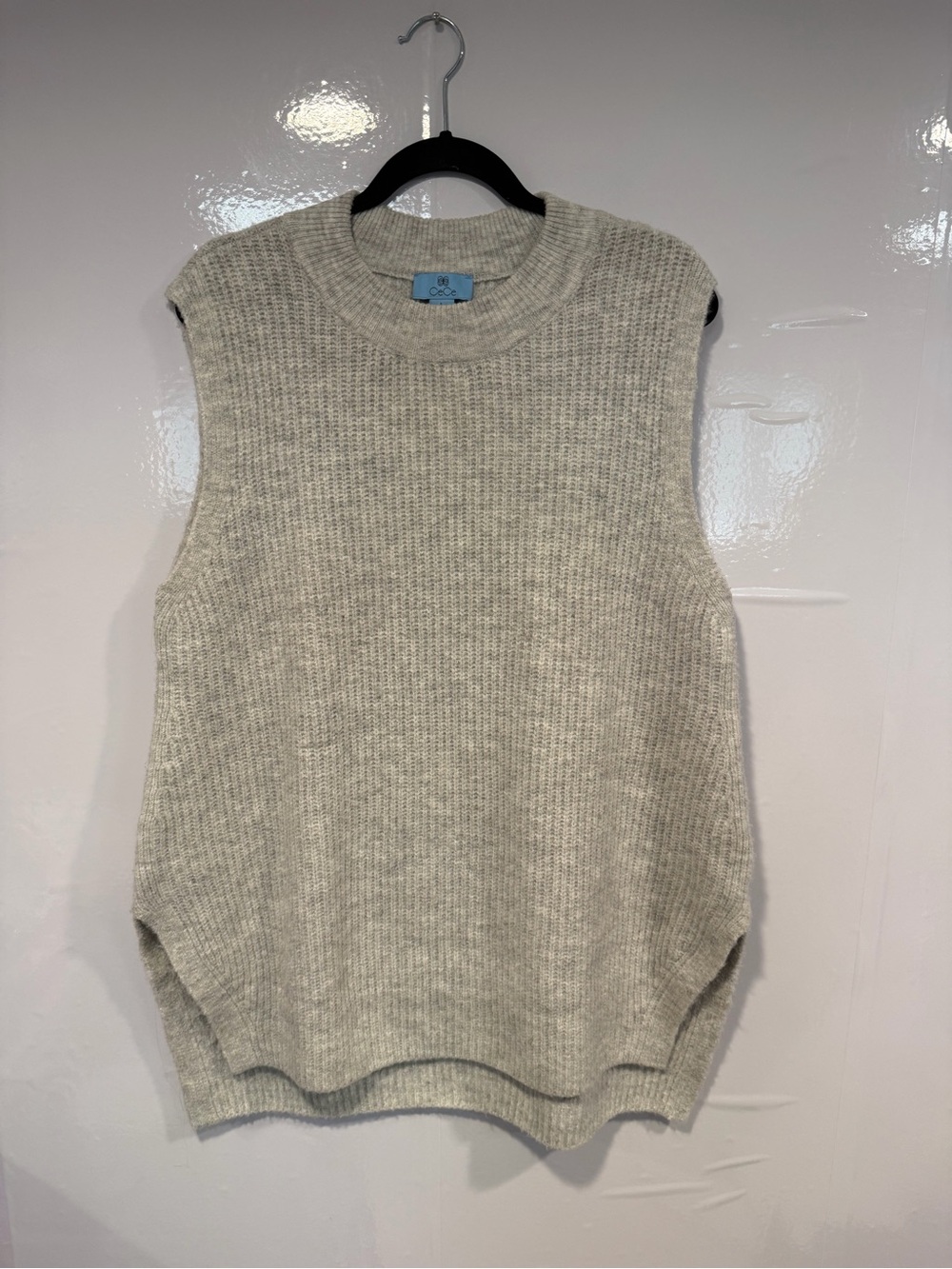 Cozy Cece Sleeveless Knit Sweater Vest - Light Heather Gray